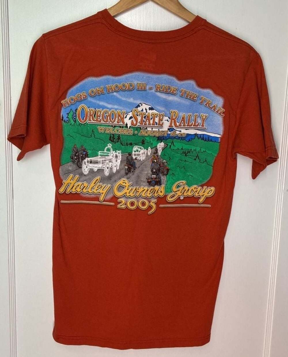 Vintage 2005 Harley Owners Group Oregon State Rally T-Shirt Size Small